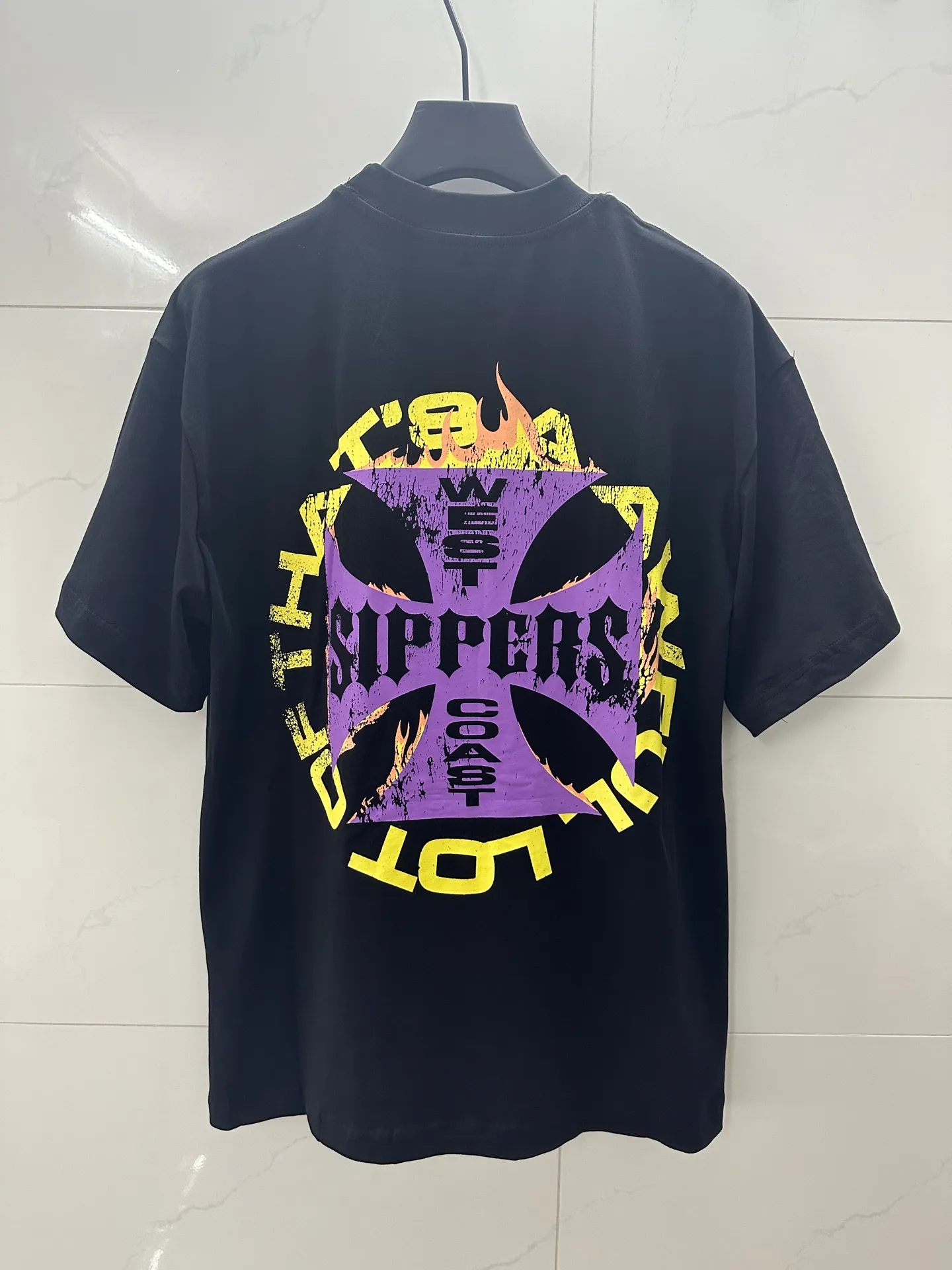 # - -purple I THAT'S A AWFUL LOT OF COUGH SYRUP In Stock Real shot American simple trendy brand loose casual T-shirt Fabric (fabric): 32 counts Weight combed double yarn pure cotton Sizes (size): S-M L X L Color (colour): Black-Green Black-Purple